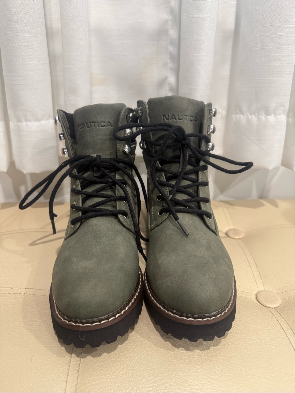 Nautica Olive Lace-Up Women's Trail Boots